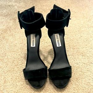 Steve Madden Black Suede High Heels with cute ankle strap